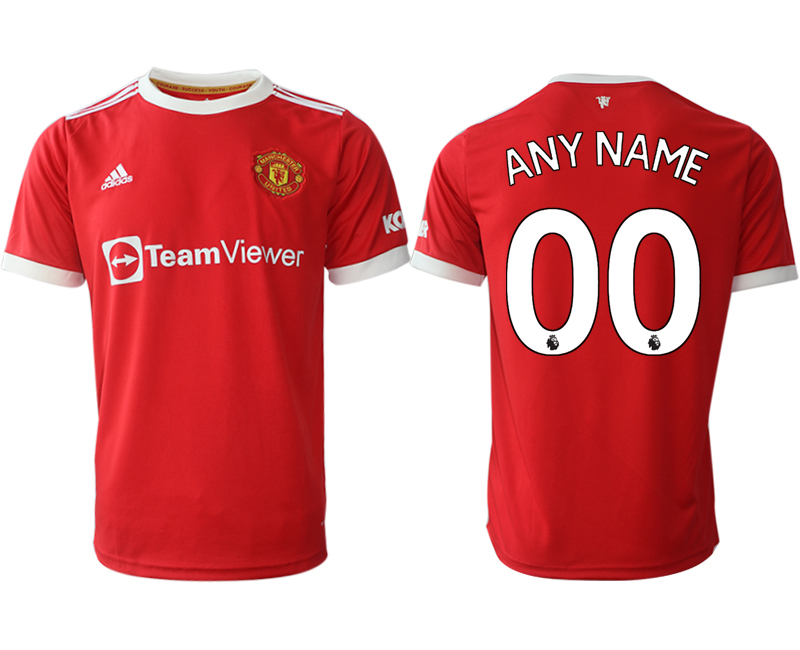Men 2021-2022 Club Manchester United home red aaa version customized Adidas Soccer Jersey->customized soccer jersey->Custom Jersey